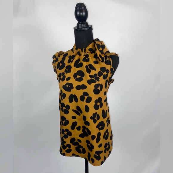 Blouse Animal Print Ink Blot Top Blouse Small WhoWhatWear - Picture 1 of 8